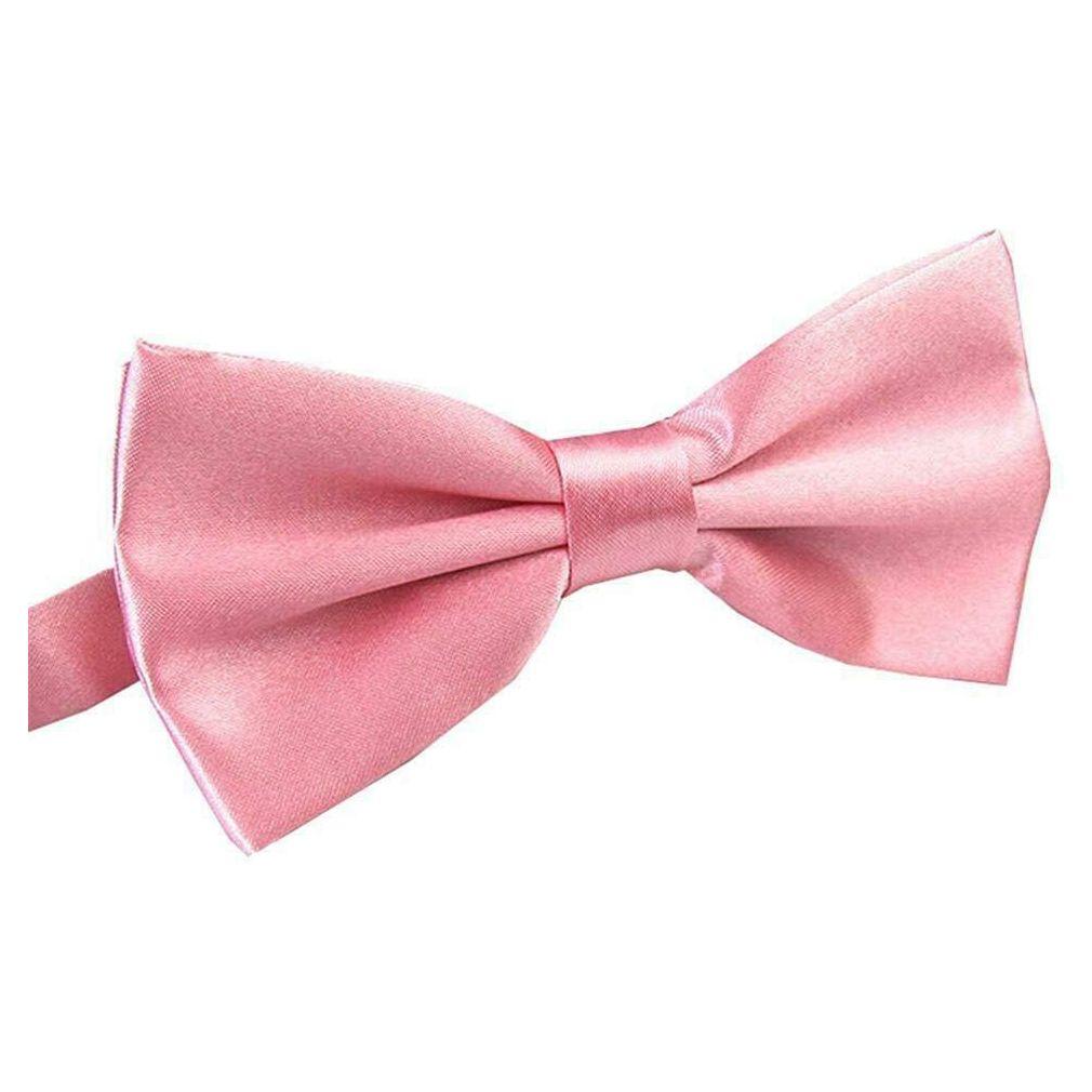 Mens BOW TIE Wedding Tuxedo Formal Bestman Necktie Classic Plain Party  - Light Pink