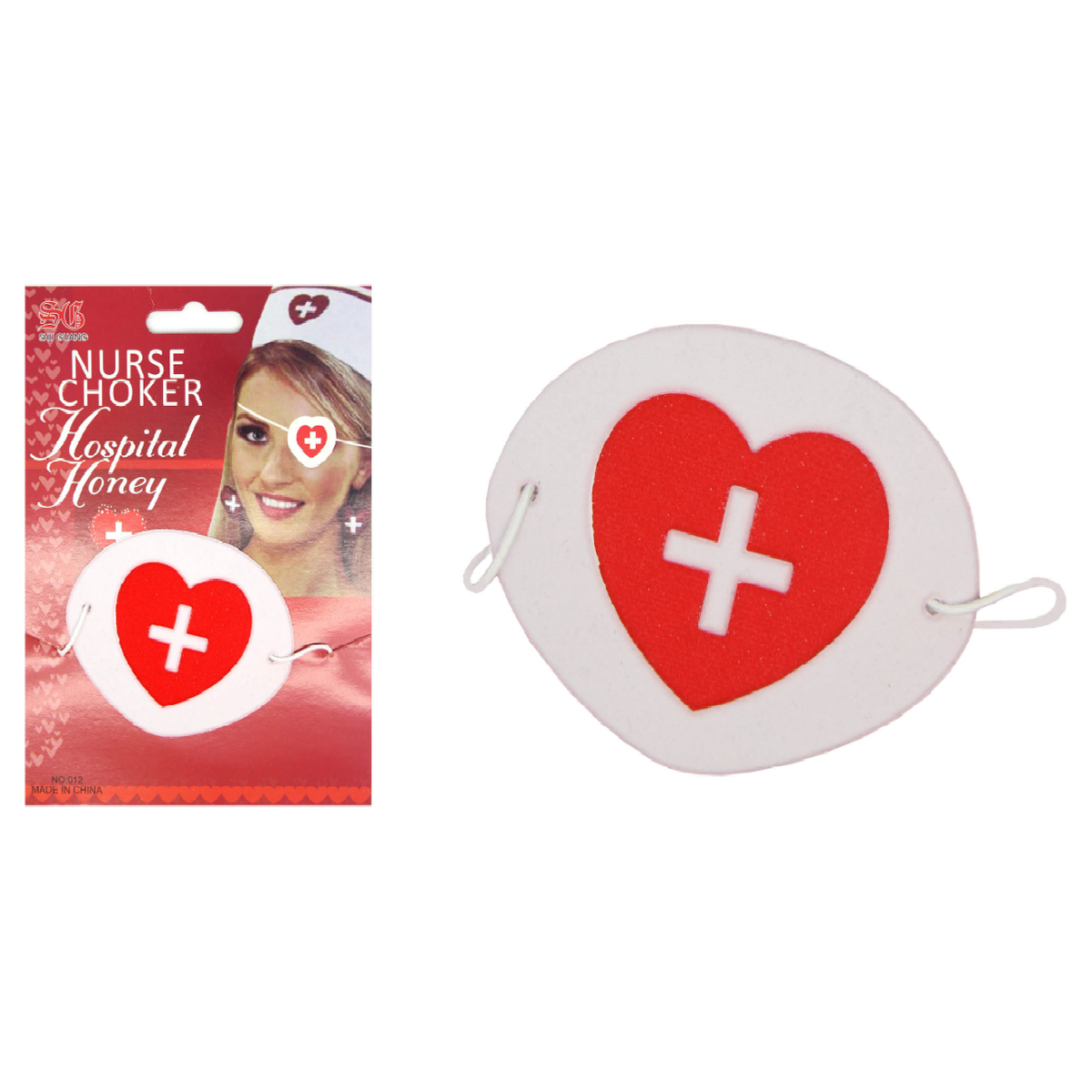 NURSE EYEPATCH Fancy Dress Hospital Heart Costume Ladies Doctor Party