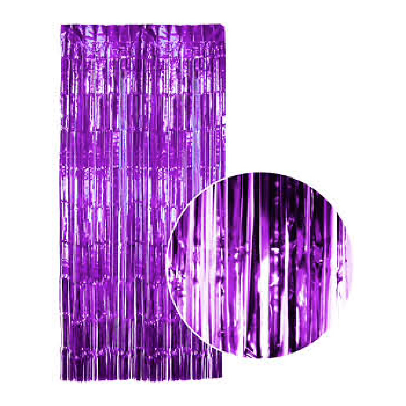 Tinsel Curtain Foil Metallic Fringe Backdrop Party Door Decorations (200cm x 100cm) - Purple