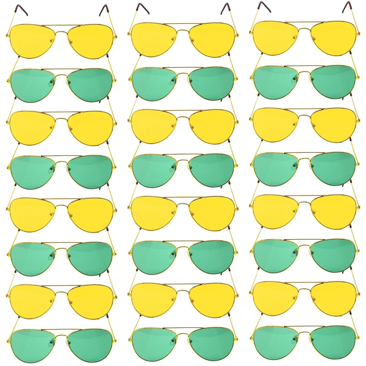 Green and Yellow Aviator Party Glasses – Fun Novelty Set Australia Day
