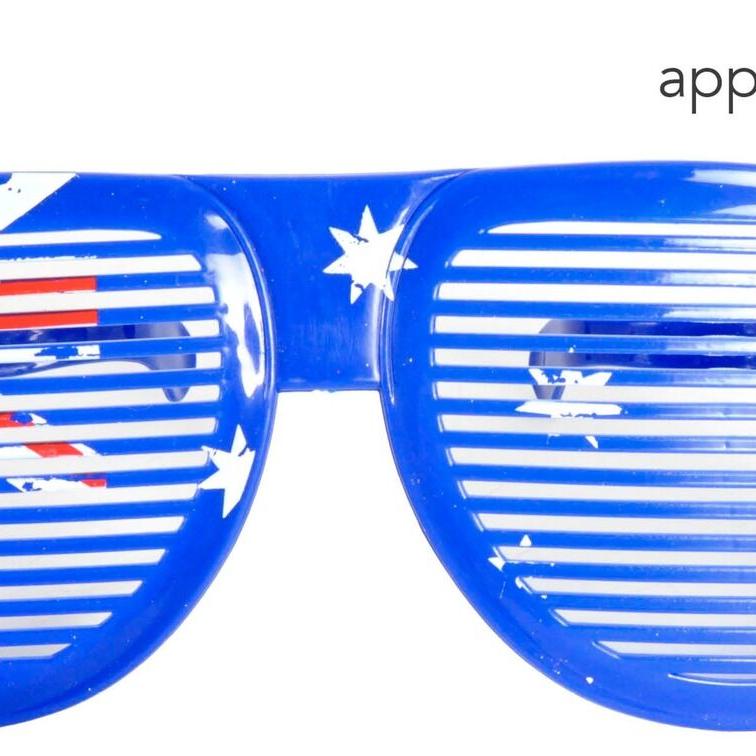 12x Jumbo Party Costume Glasses  - Australian Flag Design - Wayfarer Oversized 26cm Wide