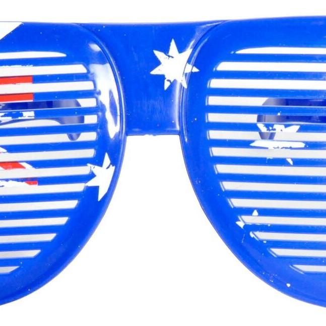 12x Jumbo Party Costume Glasses  - Australian Flag Design - Wayfarer Oversized 26cm Wide