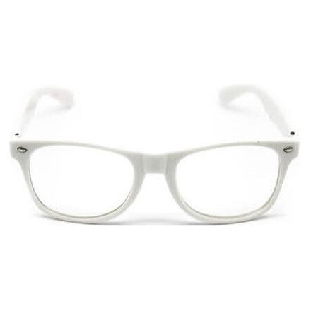 Wayfarer Sunglasses Glasses Party Wedding Fun Costume Dress Up - White/Clear