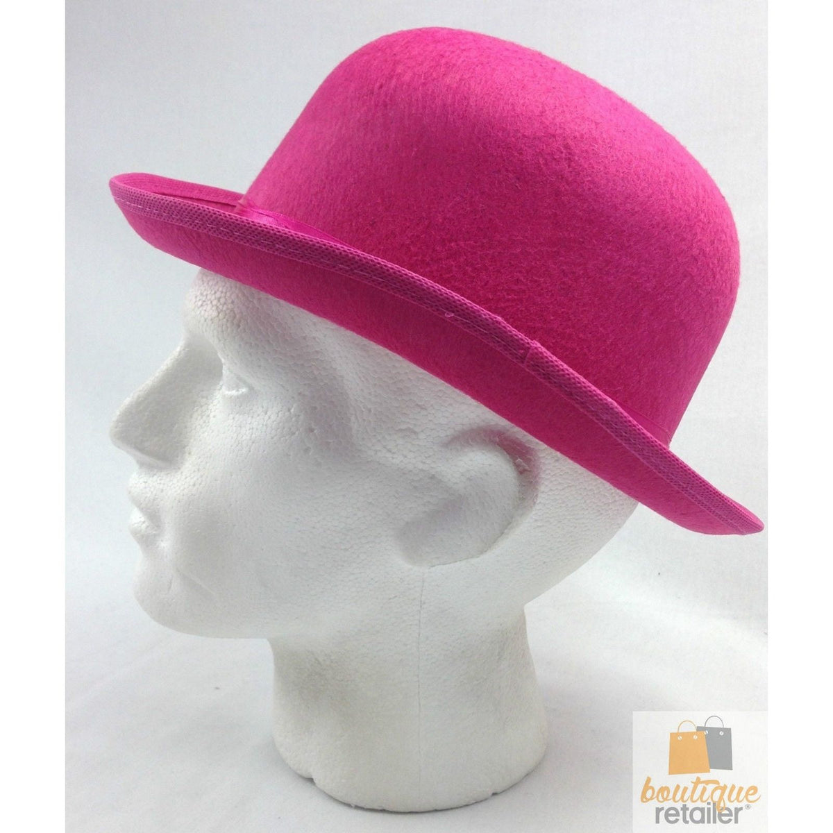 BOWLER HAT Party Costume Derby Fancy Dress Dance Halloween Vintage Cap - Hot Pink