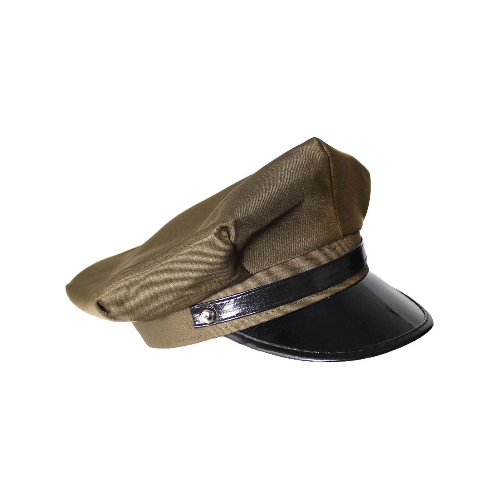 Army General WW2 US Air Corps Officer Crusher Party Costume Hat Cap in Military Green