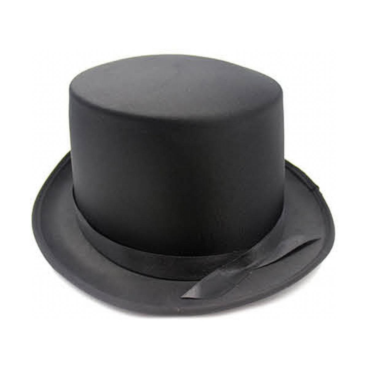 SATIN TOP HAT Costume Party Cap Fancy Dress Trilby Fedora One Size - Black
