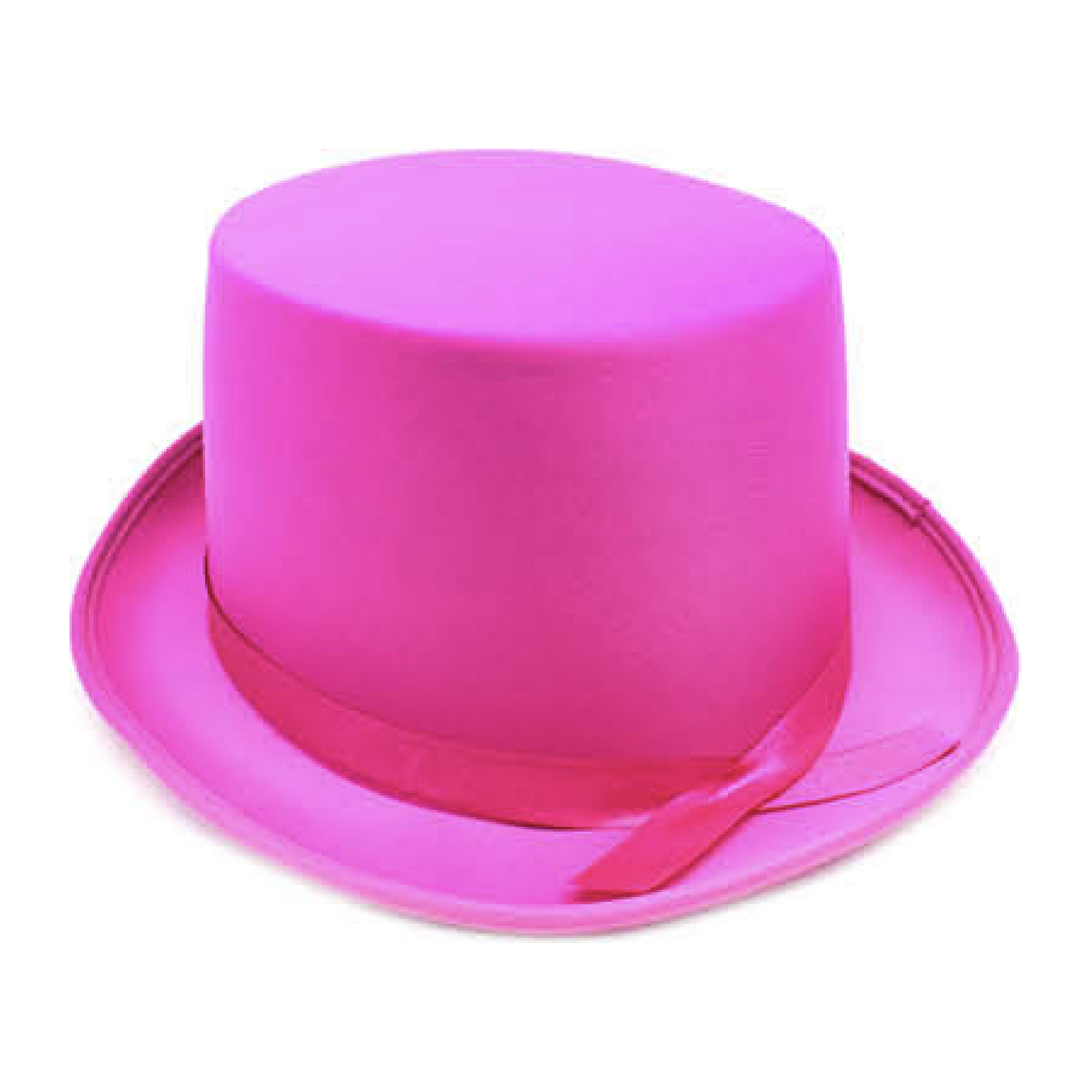 SATIN TOP HAT Costume Party Cap Fancy Dress Trilby Fedora One Size - Hot Pink