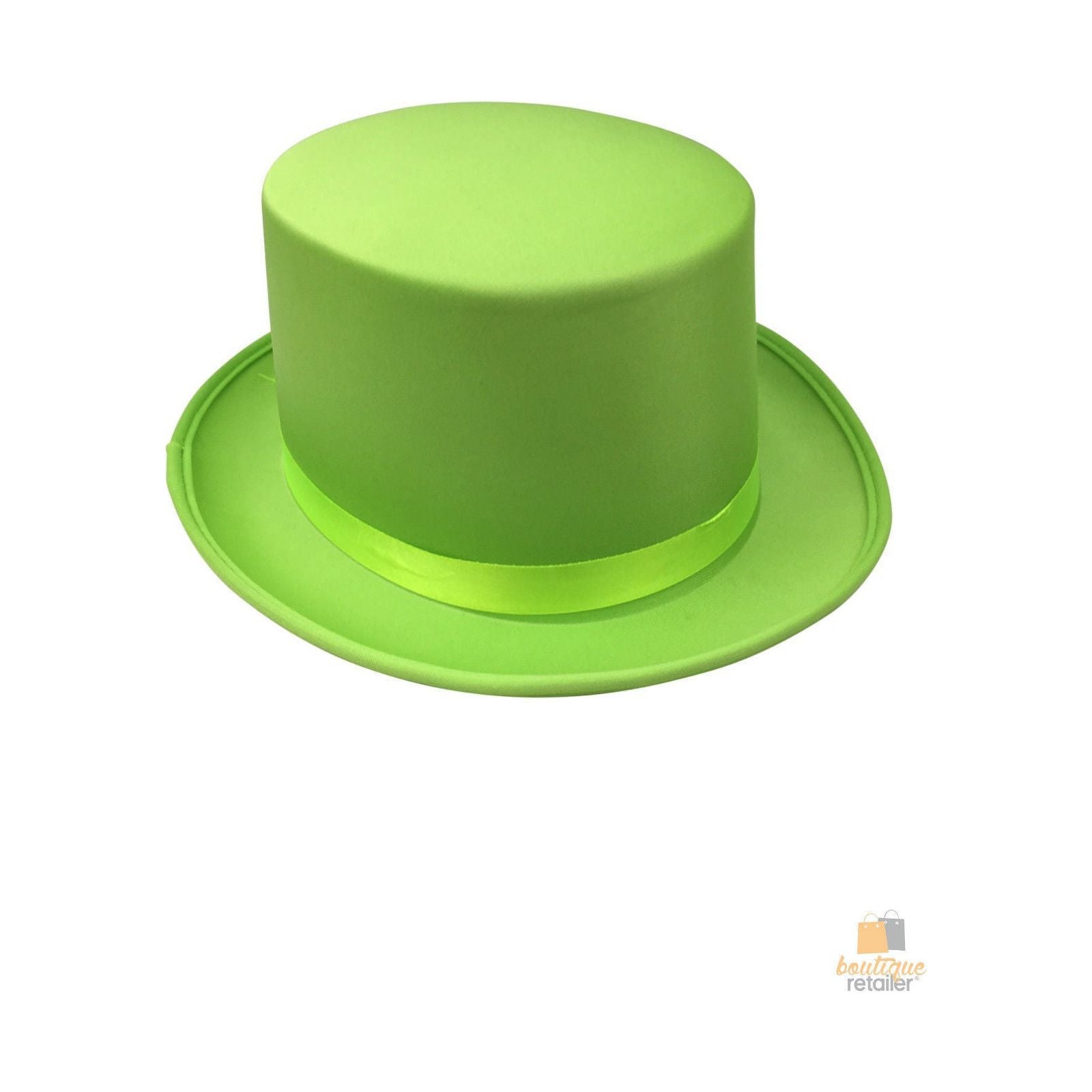 SATIN TOP HAT Costume Party Cap Fancy Dress Trilby Fedora One Size - Light Green