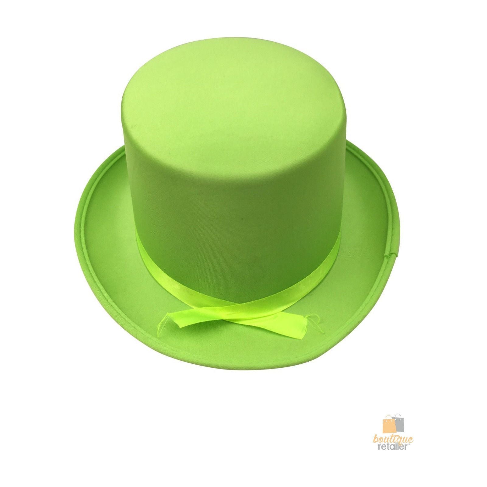 SATIN TOP HAT Costume Party Cap Fancy Dress Trilby Fedora One Size - Light Green