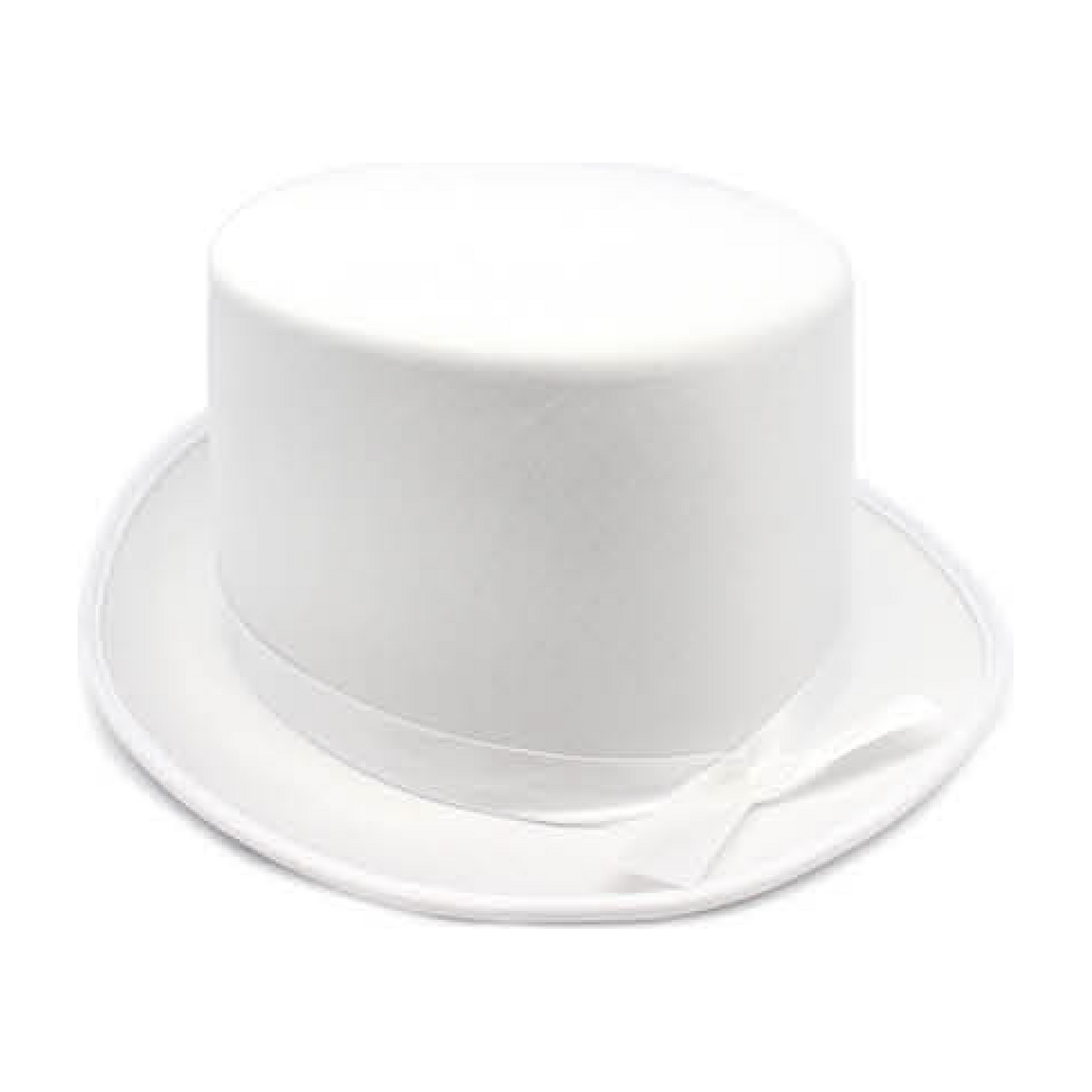 SATIN TOP HAT Costume Party Cap Fancy Dress Trilby Fedora One Size - White