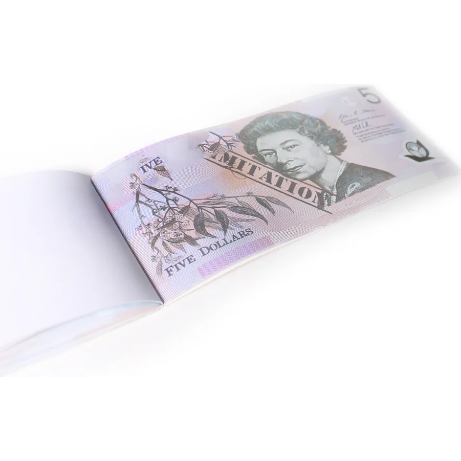 5 Dollar Australian Souvenir Note Pad Fake AUD Money - 1 Pack of 50 Sheets