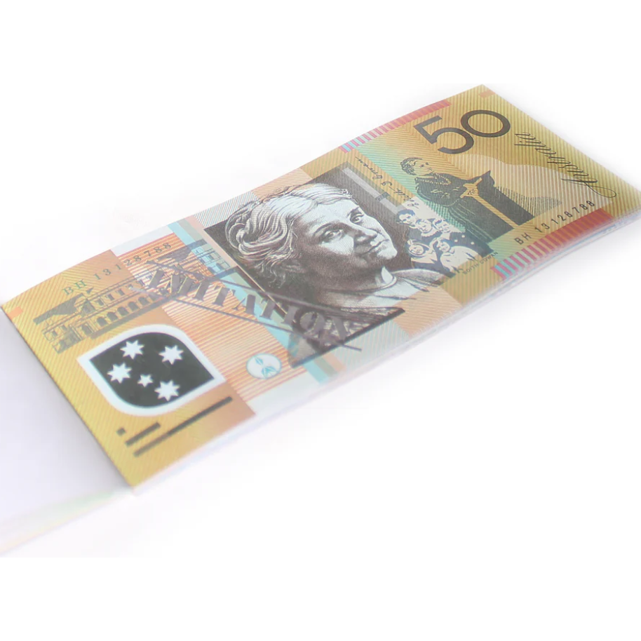 50 Dollar Australian Souvenir Note Pad Fake AUD Money - 1 Pack of 50 Sheets