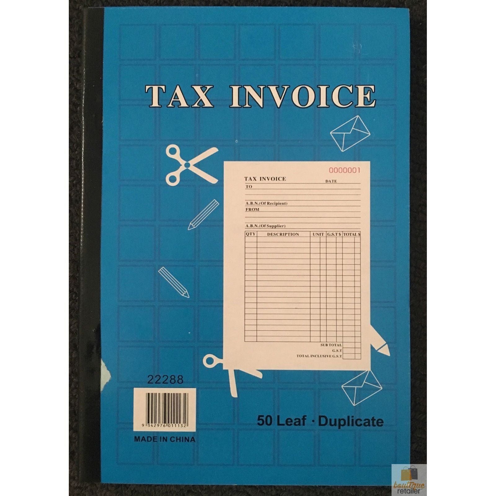 TAX INVOICE BOOK 50 Page Duplicate Statement Carbonless Quote