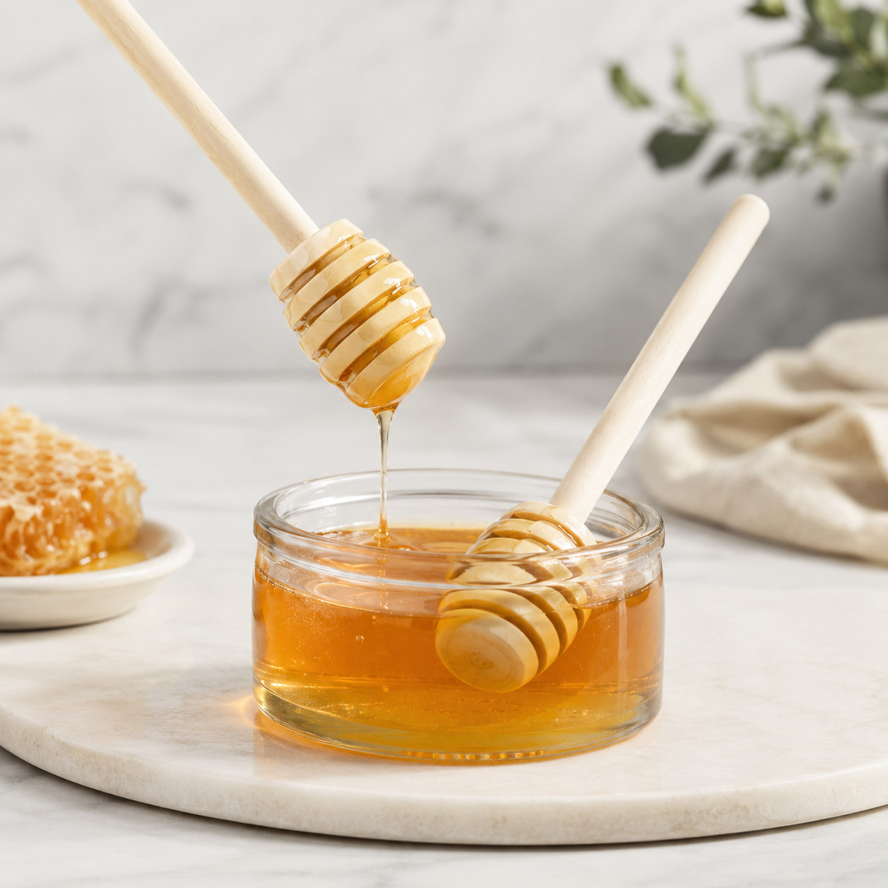 2x 16cm Honey Dippers Wooden Drizzler Dip Stick