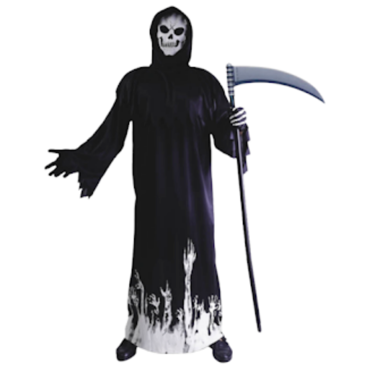 Scary Adult Glow in the Dark Party Costume Skeleton Reaper Halloween