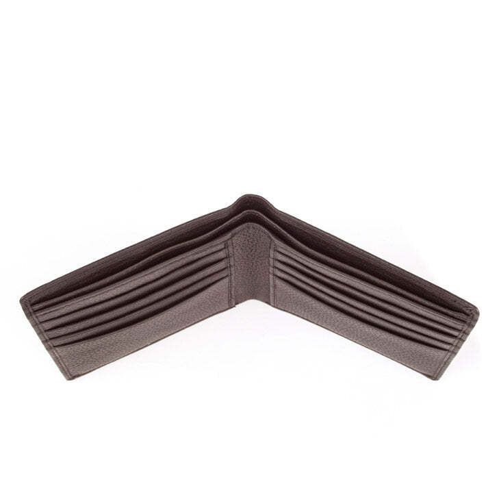 Dents RFID Pebble Grain Bifold Slim Leather Wallet - Chocolate
