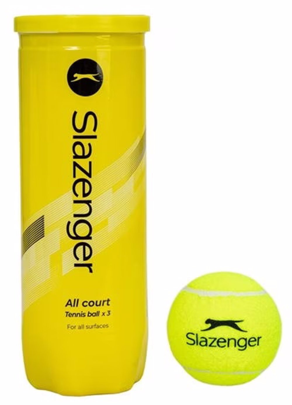 Slazenger Club All Court Tennis Balls 3-Ball Tube - Yellow