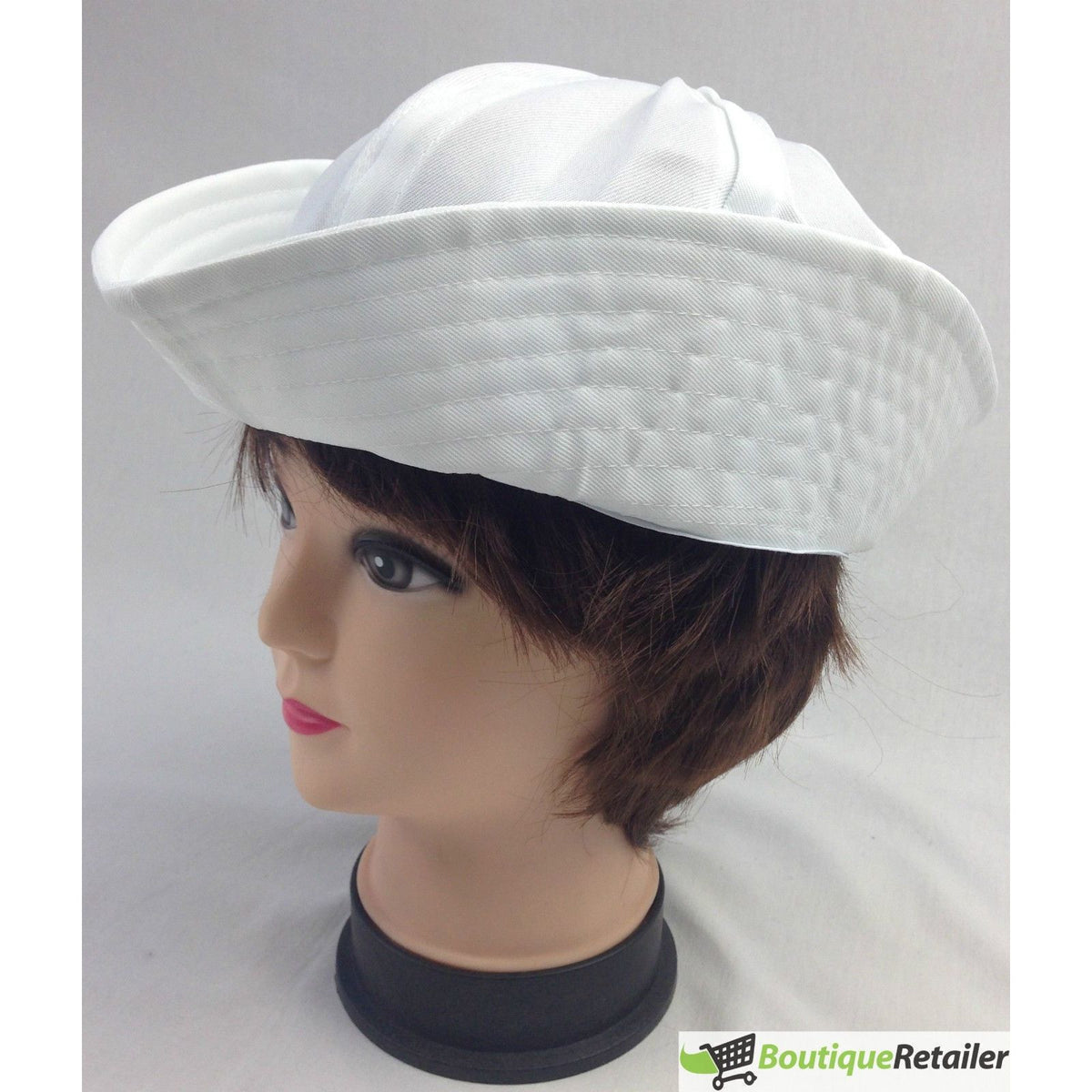 Adult White Sailor Hat Marine Unisex Gob Captain Navy Hen's Night Doughboy Cap