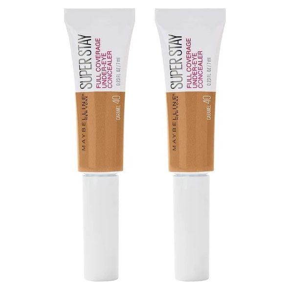 2x Maybelline New York SuperStay 24hr Longwear Liquid Concealer, Caramel 40 - 6ml