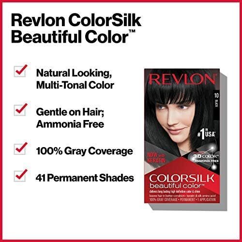 Revlon ColorSilk Beautiful 3D Permanent Hair Colour Keratin - 40 Medium Ash Brown