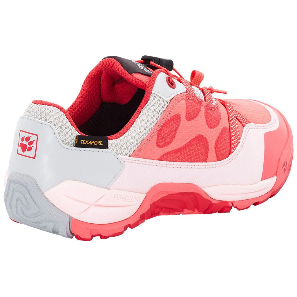 Jack Wolfskin Jungle Gym Texapore Low Kids Flamingo Sneakers Boys Girls Shoes - Flamingo