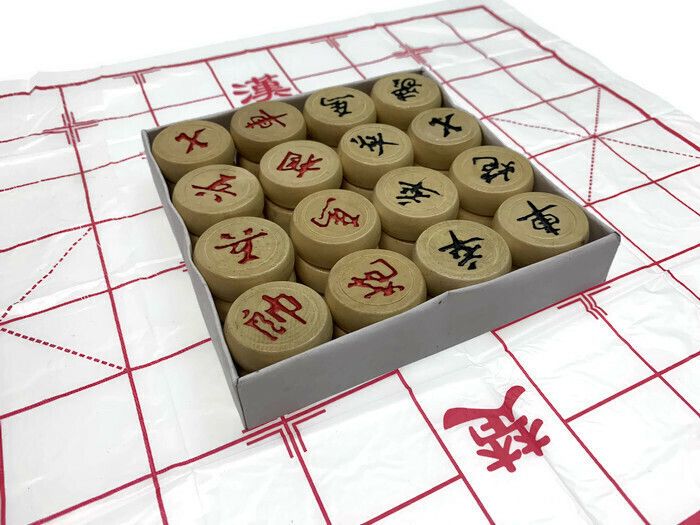 WOODEN CHINESE CHESS SET Classic Family Board Game Travel 中 国 象 棋 - Medium