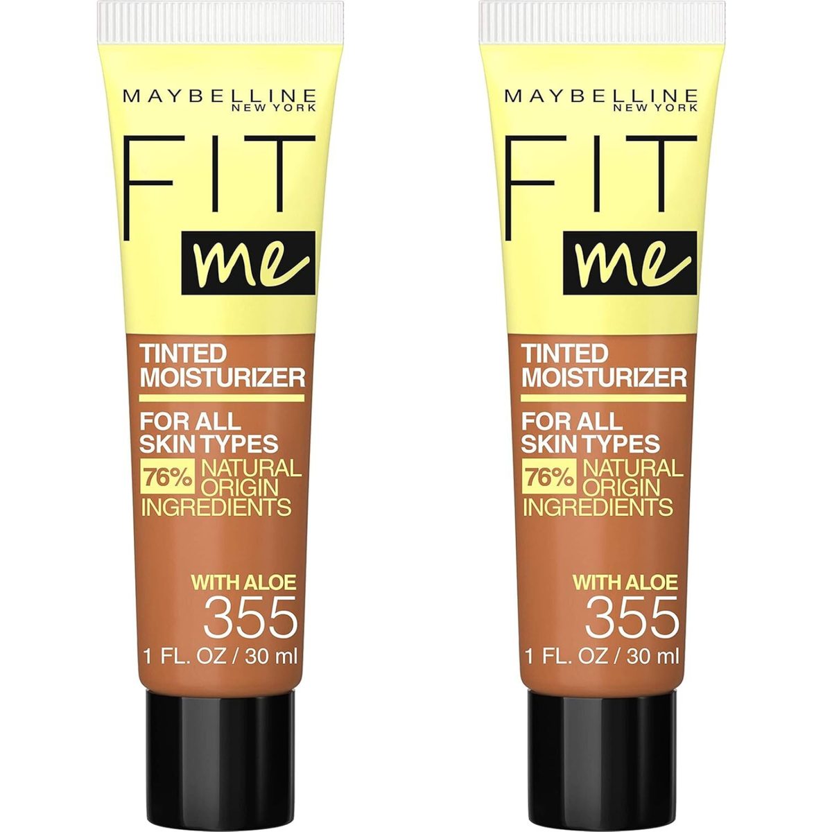 2x Maybelline Fit Me 30ml Tinted Moisturizer - 355