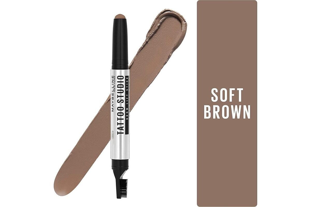 2x Maybelline Tattoo Studio Brow Lift Stick Waterproof Smudge - 255 Soft Brown