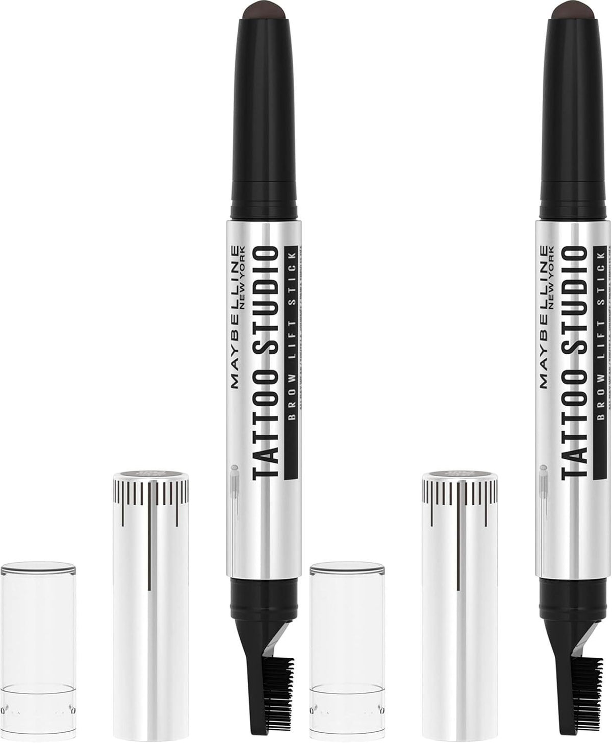 2x Maybelline Tattoo Studio Eyebrow Lift Stick Colour in 260 Deep Brown
