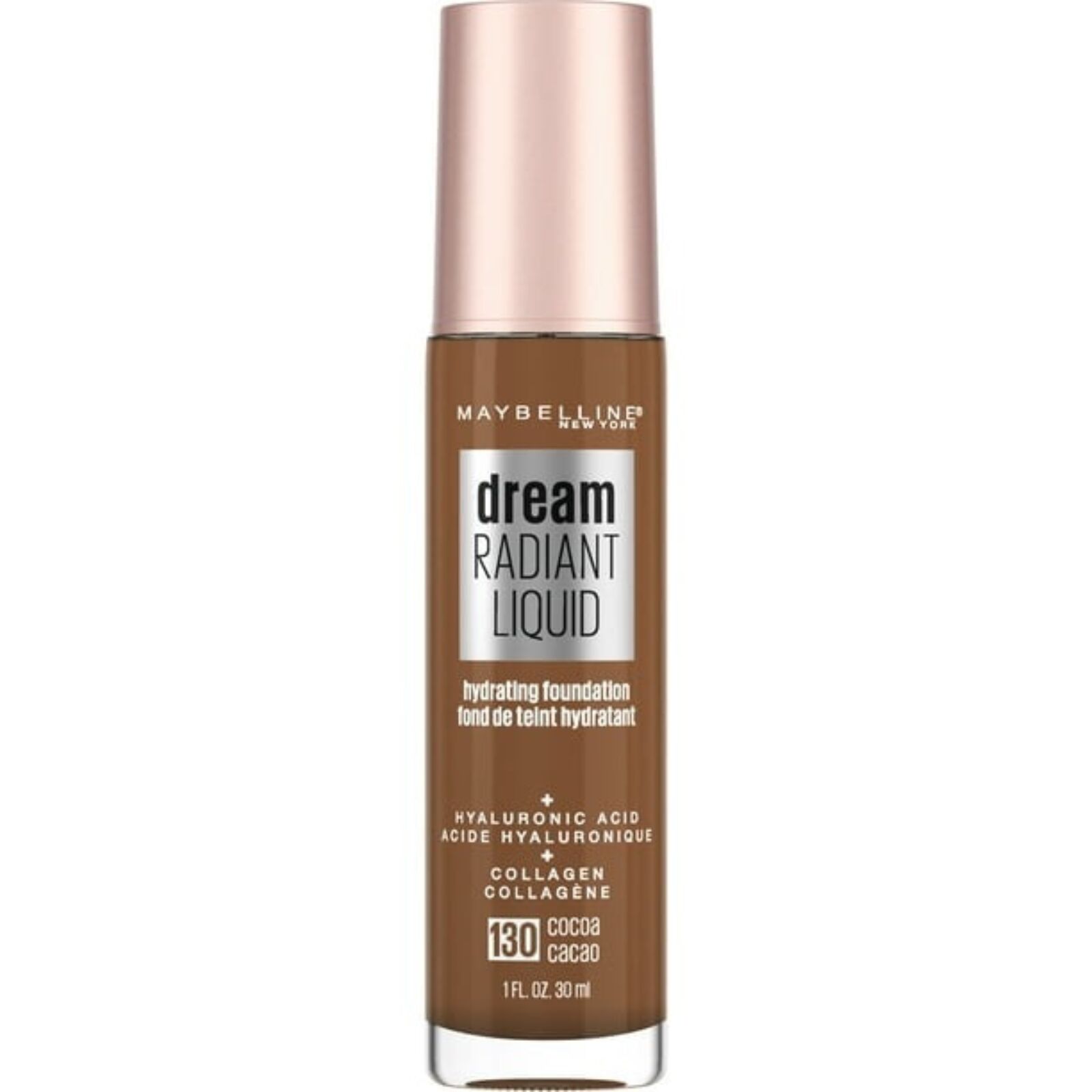 Maybelline Dream Radiant Liquid Foundation Makeup, 130 Cocoa, 1 fl oz