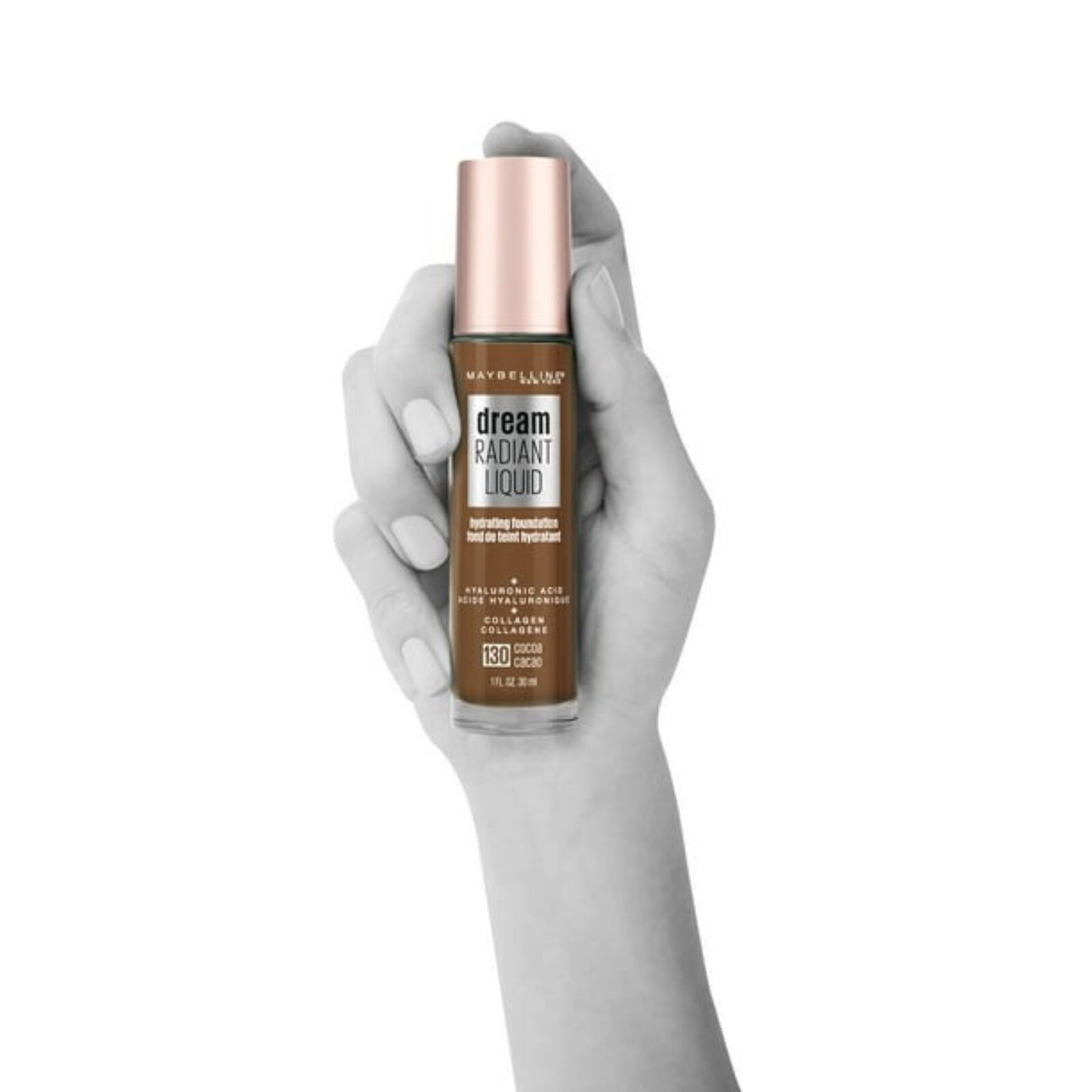 Maybelline Dream Radiant Liquid Foundation Makeup, 130 Cocoa, 1 fl oz