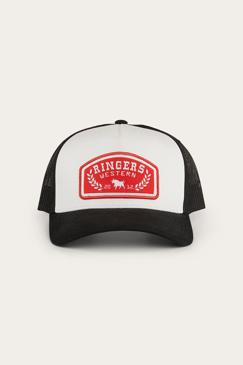 Ringers Western Wheatbelt Trucker Baseball Cap Hat in White/Red