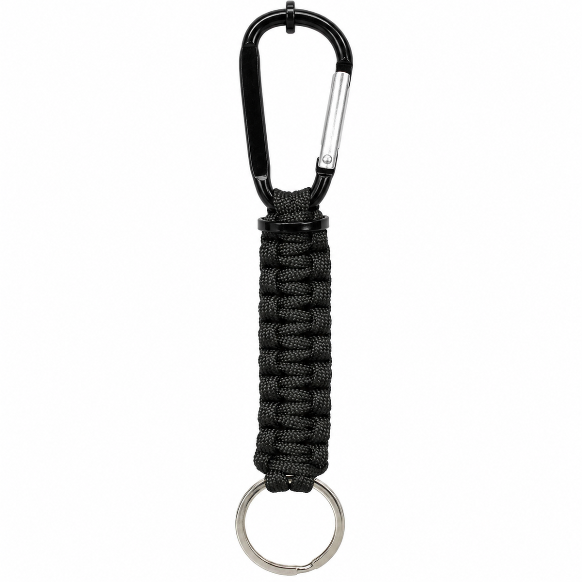 Paracord Keychain w/ Key Ring &amp; Carabiner Clip Cable Holder
