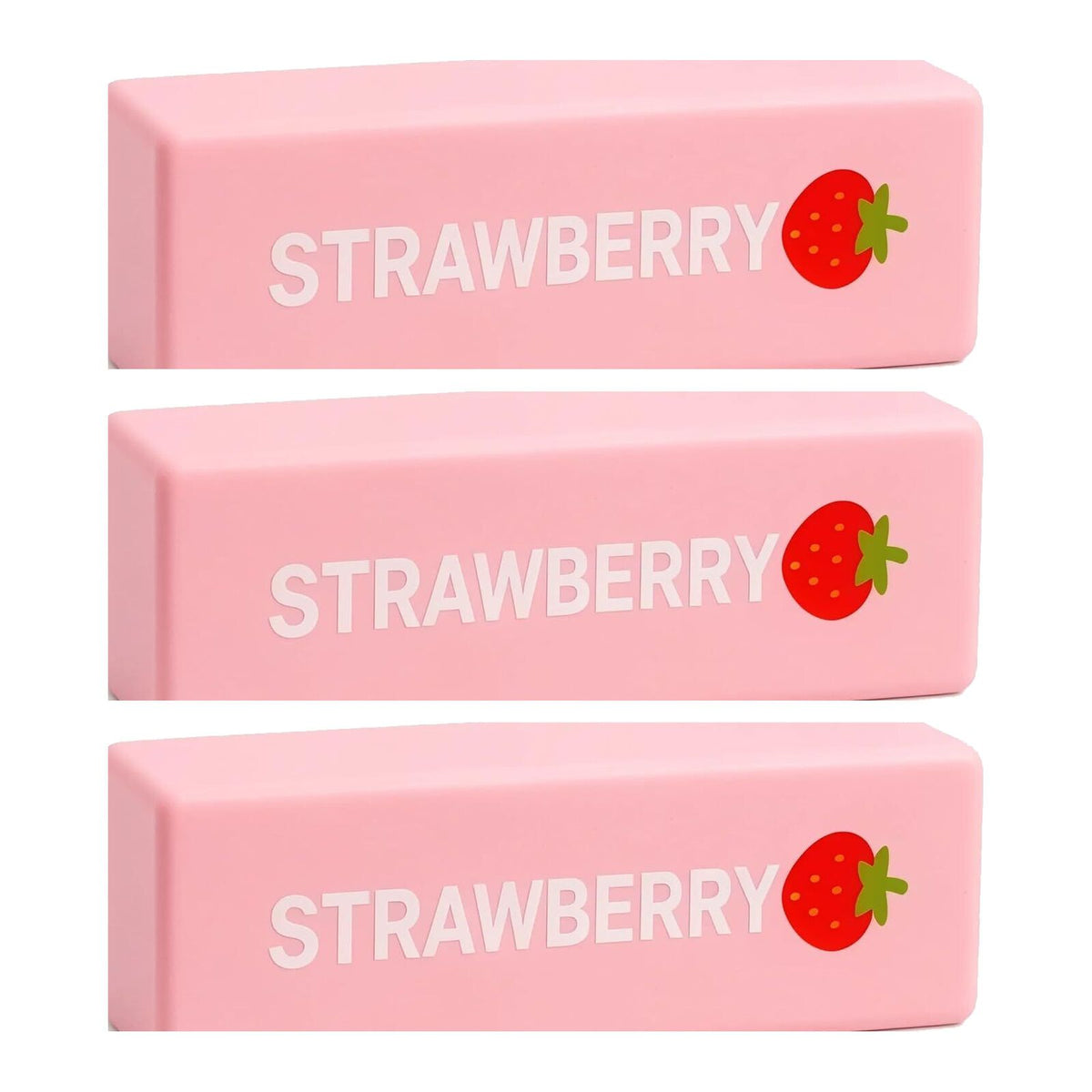 3pc Set 13cm Strawberry Scented Squishy Fidget Blocks Squeezy Stress Relief Sensory Toys