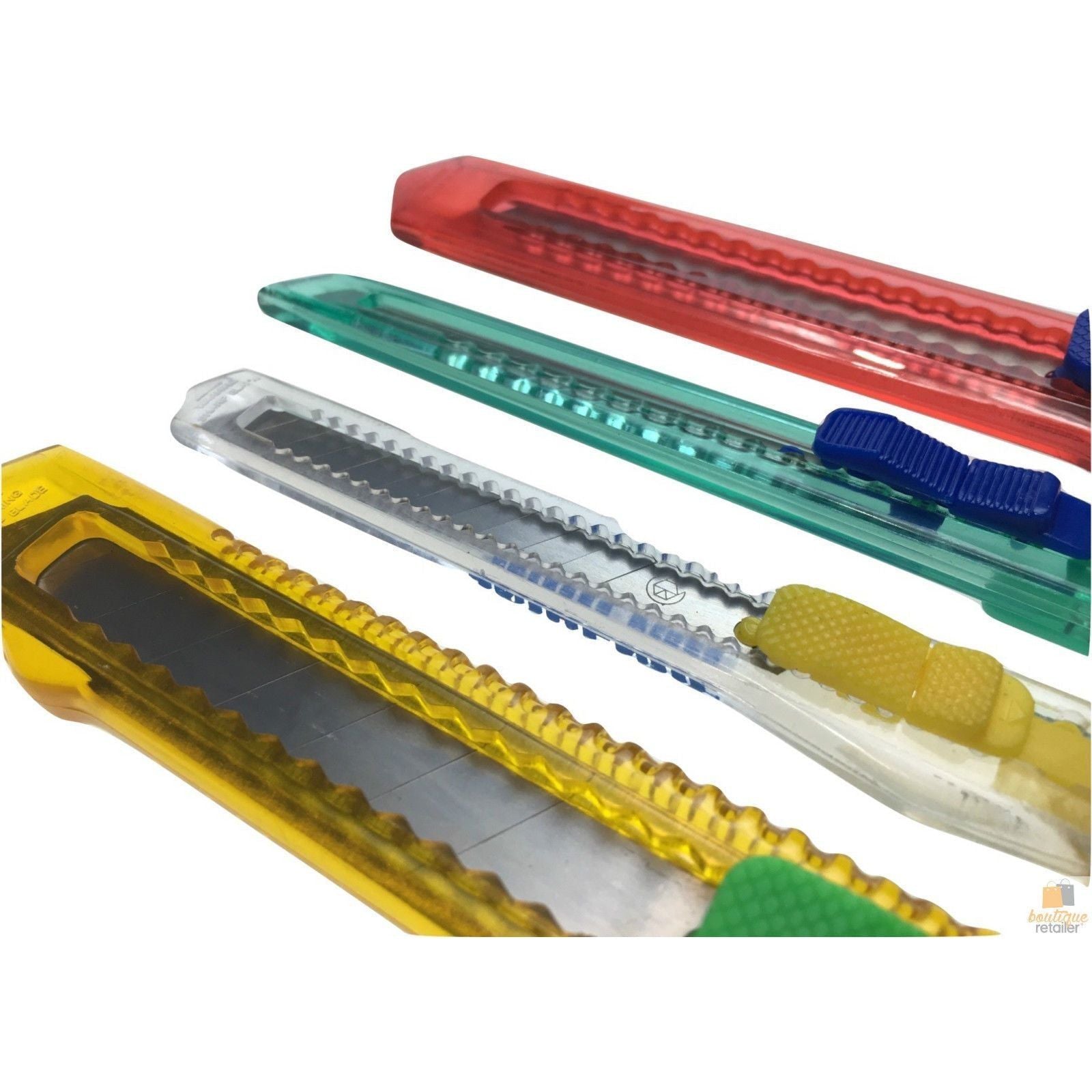 4x BOX CUTTER Knife Retractable Blade Snap Off Razor Durable Opener Slide Lock