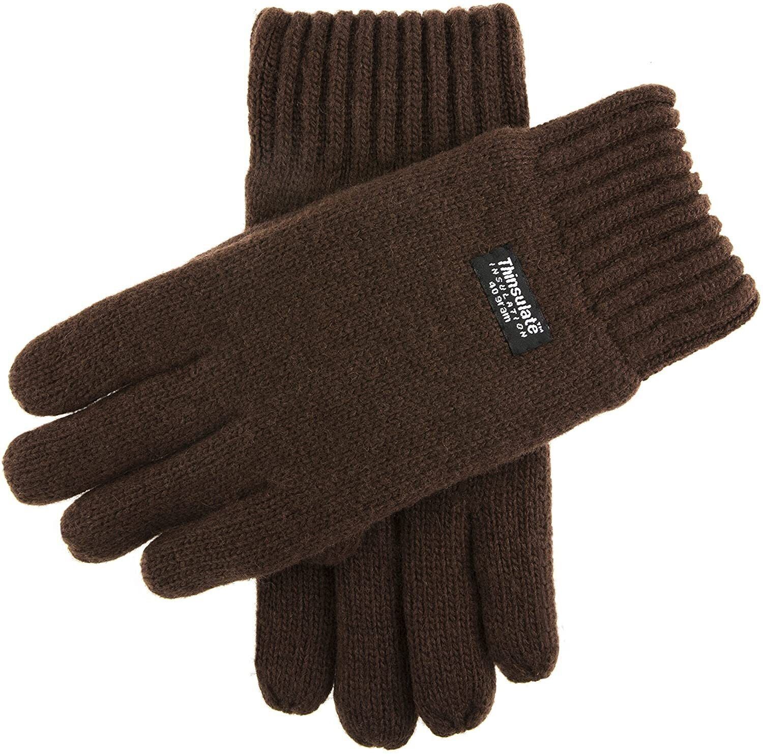 Dents Mens 100% Wool Knit Gloves with 3M Thinsulate Lining - Berry