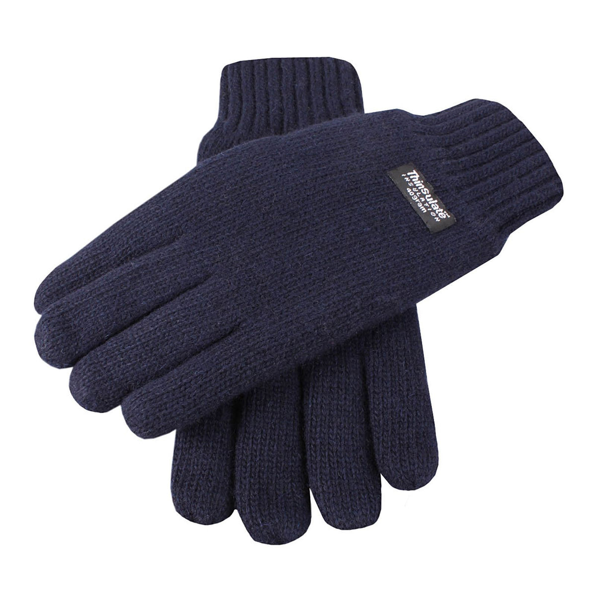 DENTS Mens 100% Wool Knit Gloves With Elasticated Rib Knit Cuff &amp; 3M Thinsulate Lining