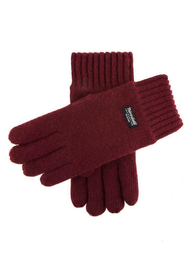 Dents Mens 100% Wool Knit Gloves with 3M Thinsulate Lining - Olive