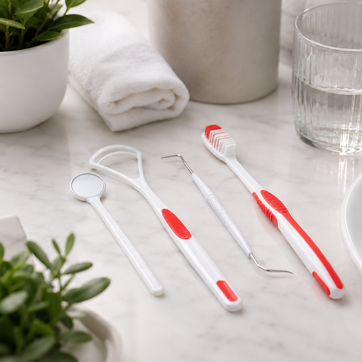 4pcs Oral Care Kit Dental Care Kit Teeth Hygiene Tool set w/ Toothbrush & more