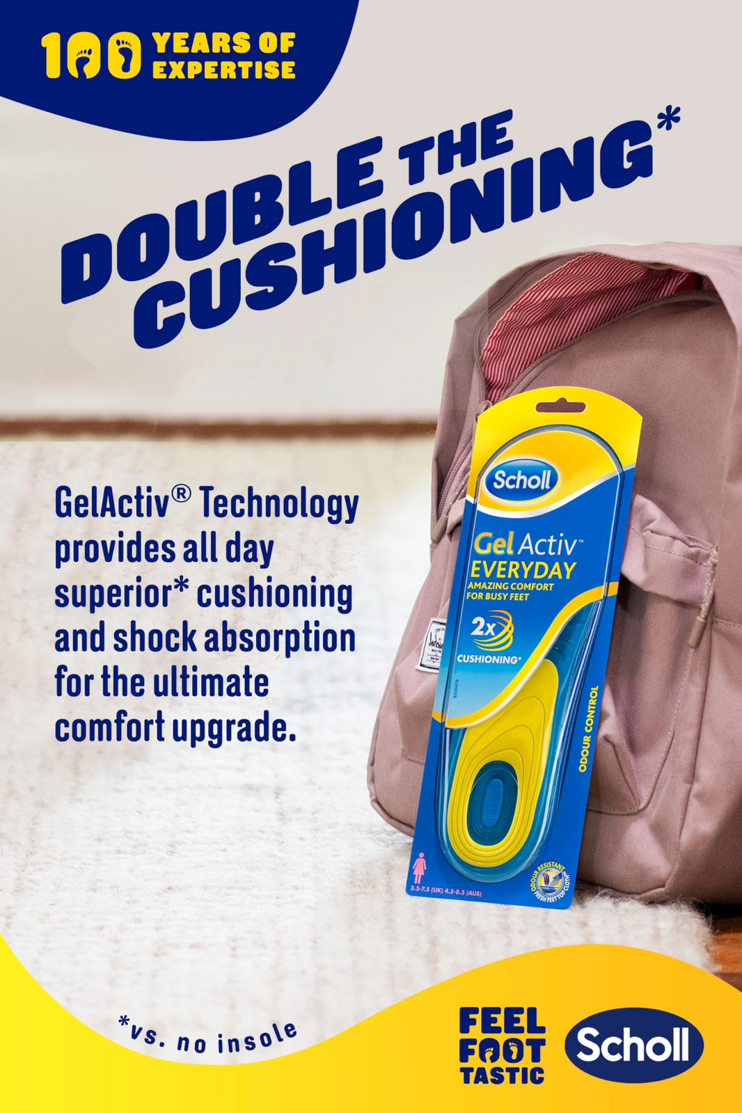 Scholl Gel Activ Insoles Everyday Women with Odour Control - One Size