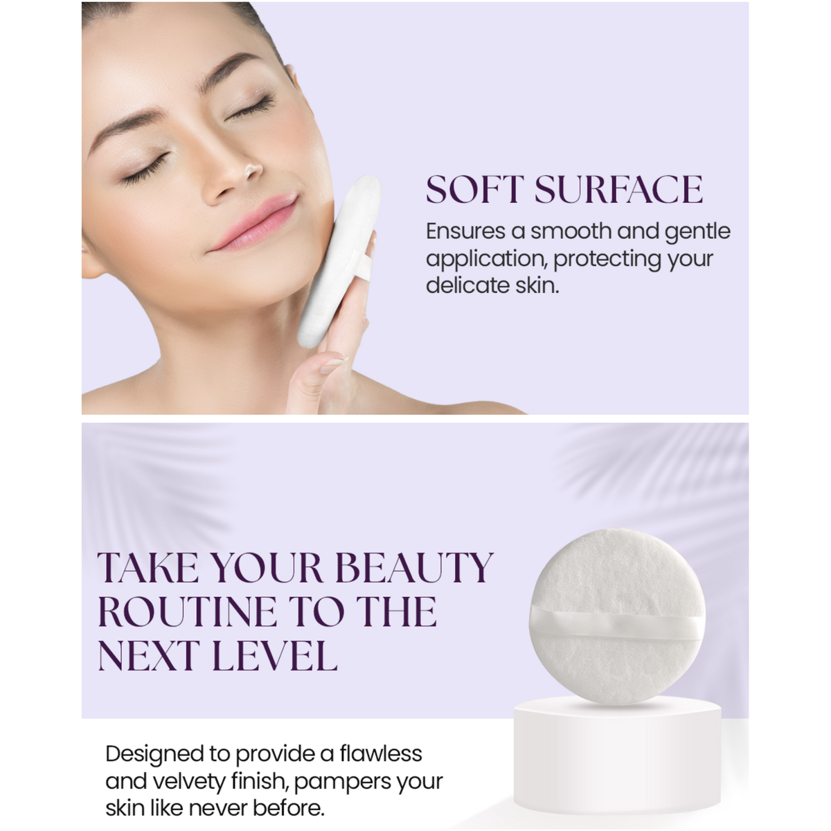 3x 4.5" Jumbo Extra Large Powder Puff 100% Pure Cotton Soft Fluffy Washable For Makeup