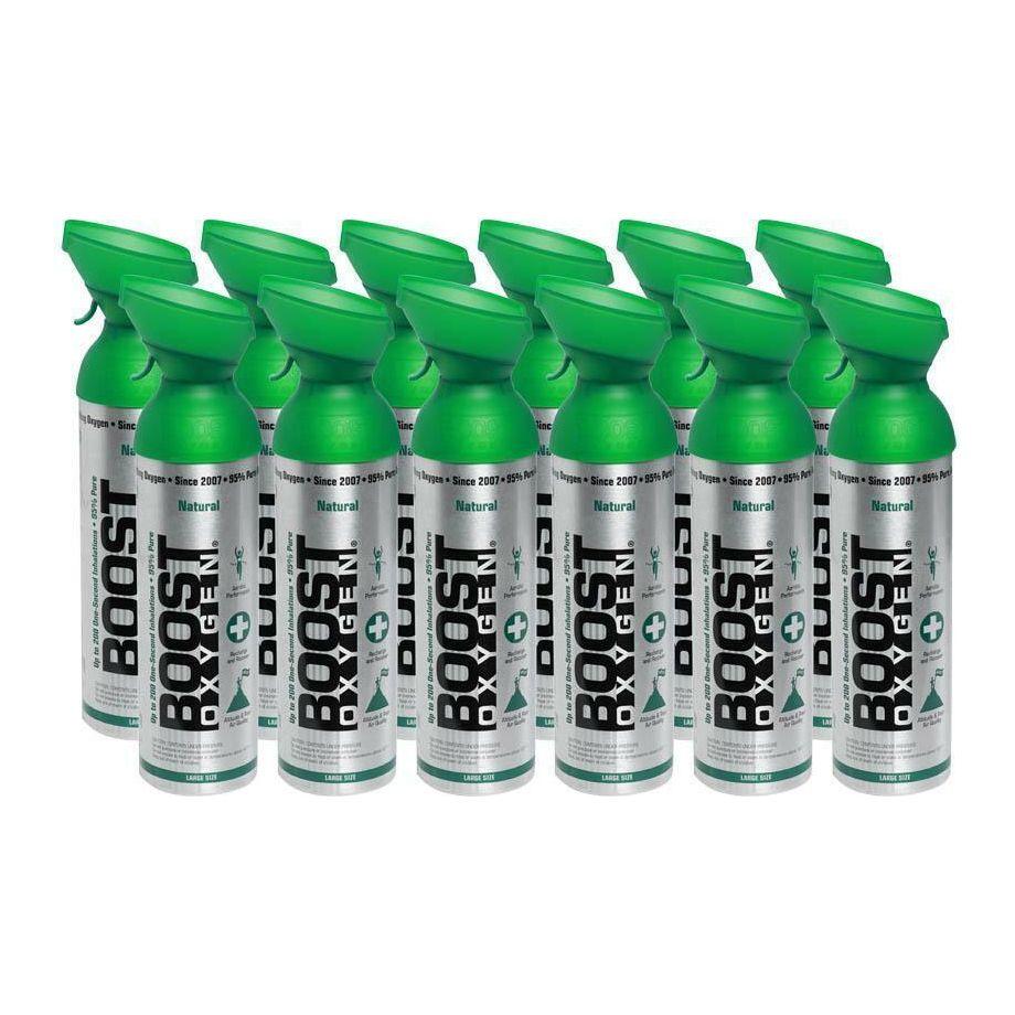 12pk 10 Litres of Boost Pure Oxygen in a Can Supplemental - 200 Breath (Large)