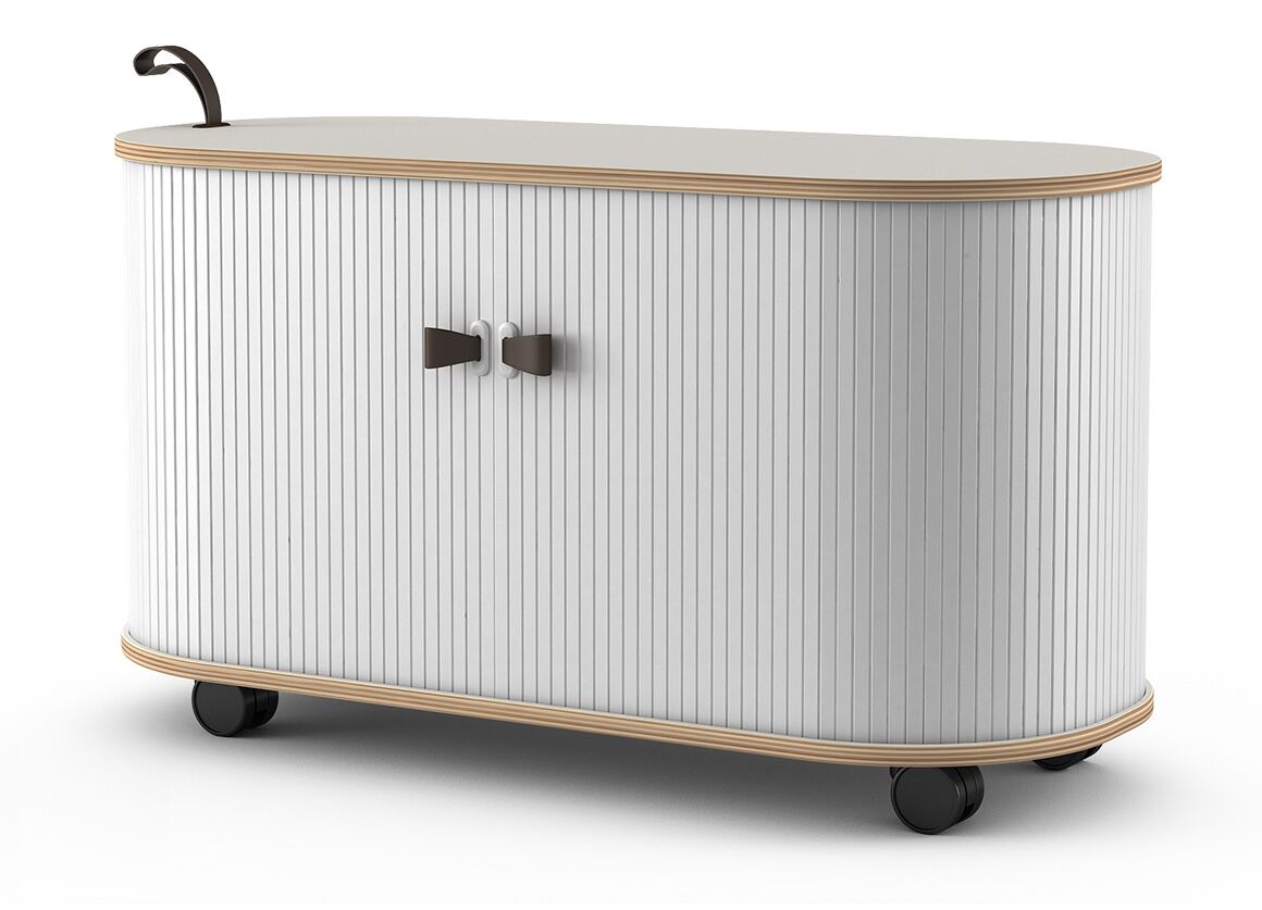 UFOU Fitin Rollin Mobile Roller Shutter Cabinet - Storage with Adjustable Shelves &amp; Wheels
