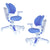 Ergonomic Children Kids Study Chair Set of 2 Height Adjustable - Blue