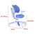 Ergonomic Children Kids Study Chair Set of 2 Height Adjustable - Blue