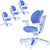 Ergonomic Children Kids Study Chair Set of 4 Height Adjustable - Blue