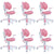 6x Ergonomic Children Kids Study Chairs Height Adjustable - Pink