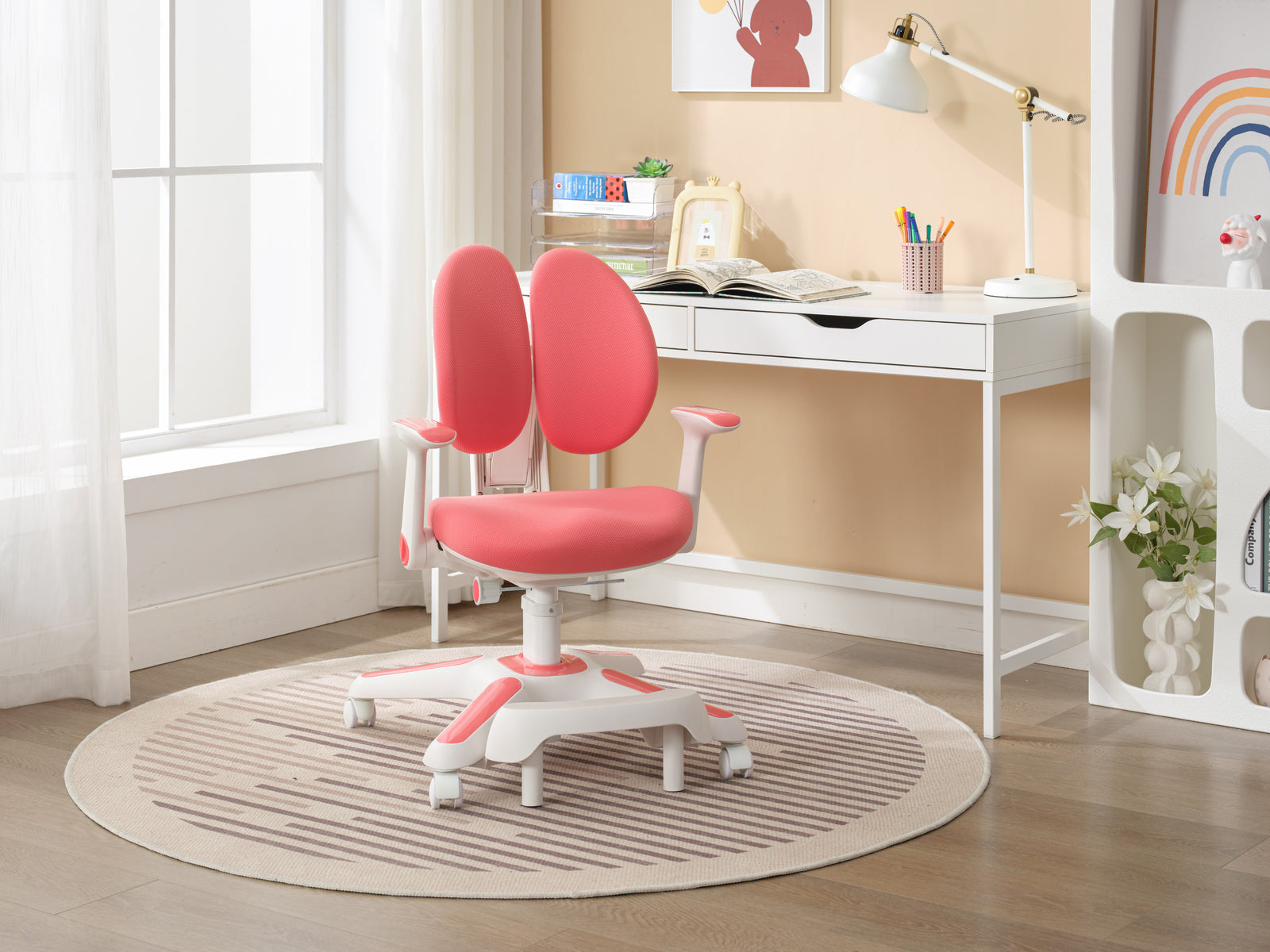 6x Ergonomic Children Kids Study Chairs Height Adjustable - Pink