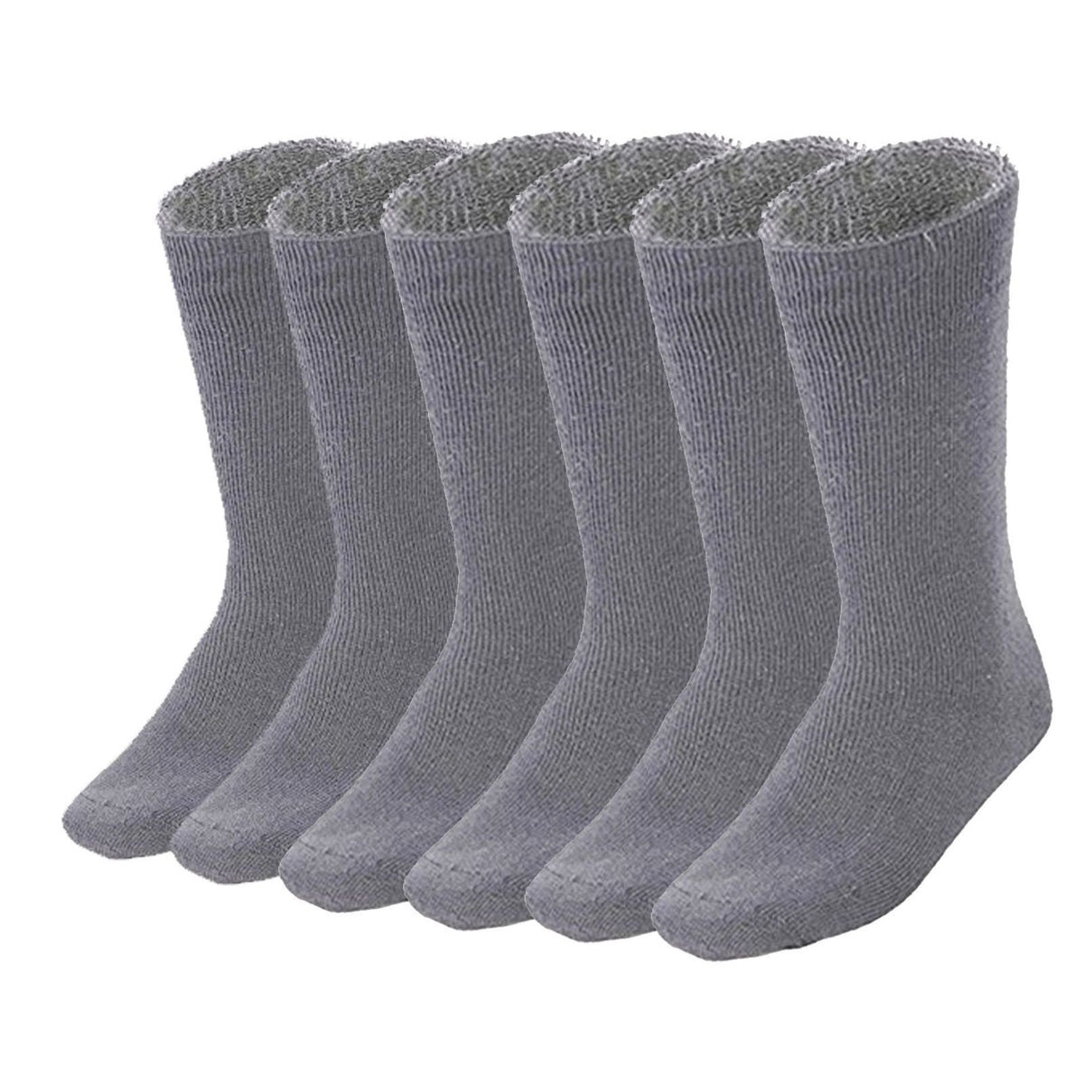 6 Pairs BAMBOO SOCKS Mens Heavy Duty Premium Thick Work Socks Cushion BULK - Charcoal Grey