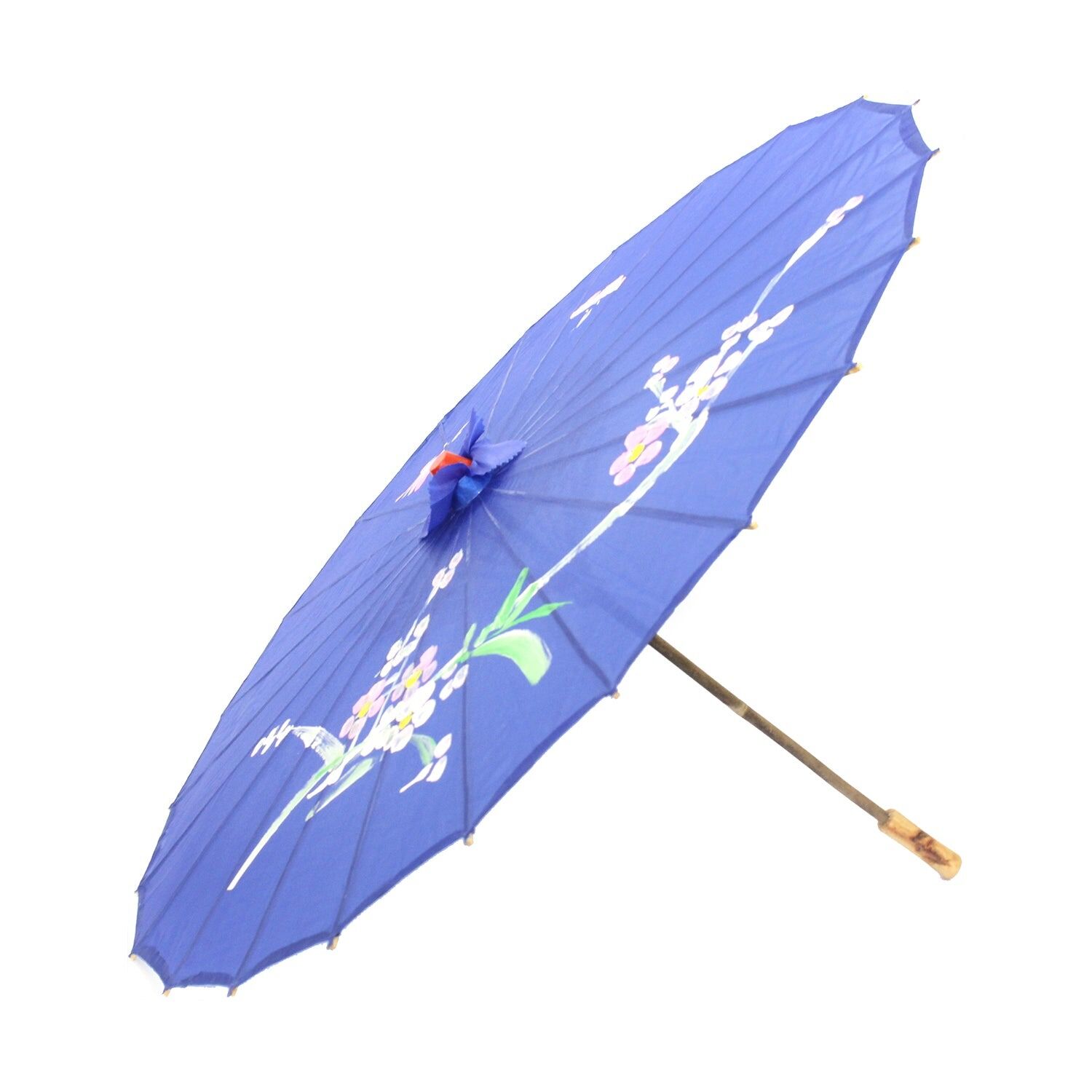 6x PARASOL UMBRELLA Chinese Japanese Bamboo Flower Pattern 80cm Large BULK - Assorted Colour Pack